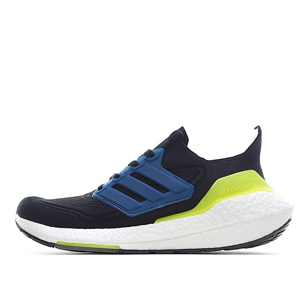 Tênis Adidas UltraBoost 21 - Preto Azul Escuro e Verde - Masculino 