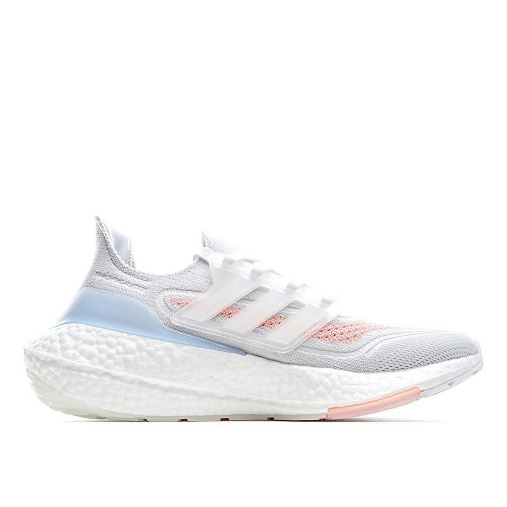 Tênis Adidas UltraBoost 21 - Branco e Azul Claro - Feminino