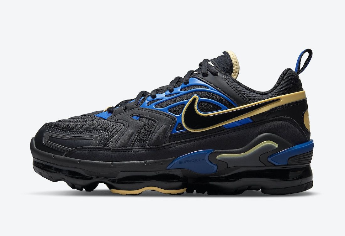 Tênis Nike Air VaporMax Evo - Preto Azul e Dourado - Masculino 