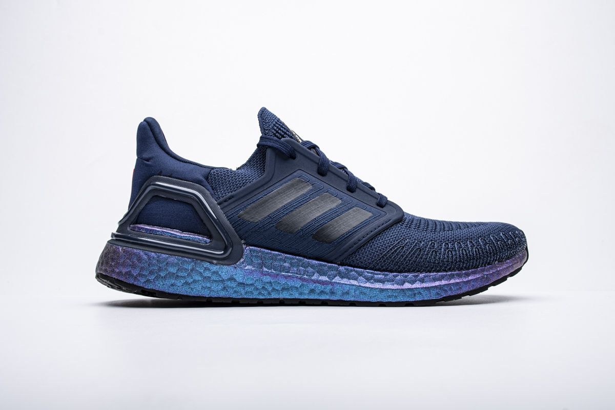 Tênis Adidas UltraBoost 20 - Azul Escuro e Roxo - Masculino