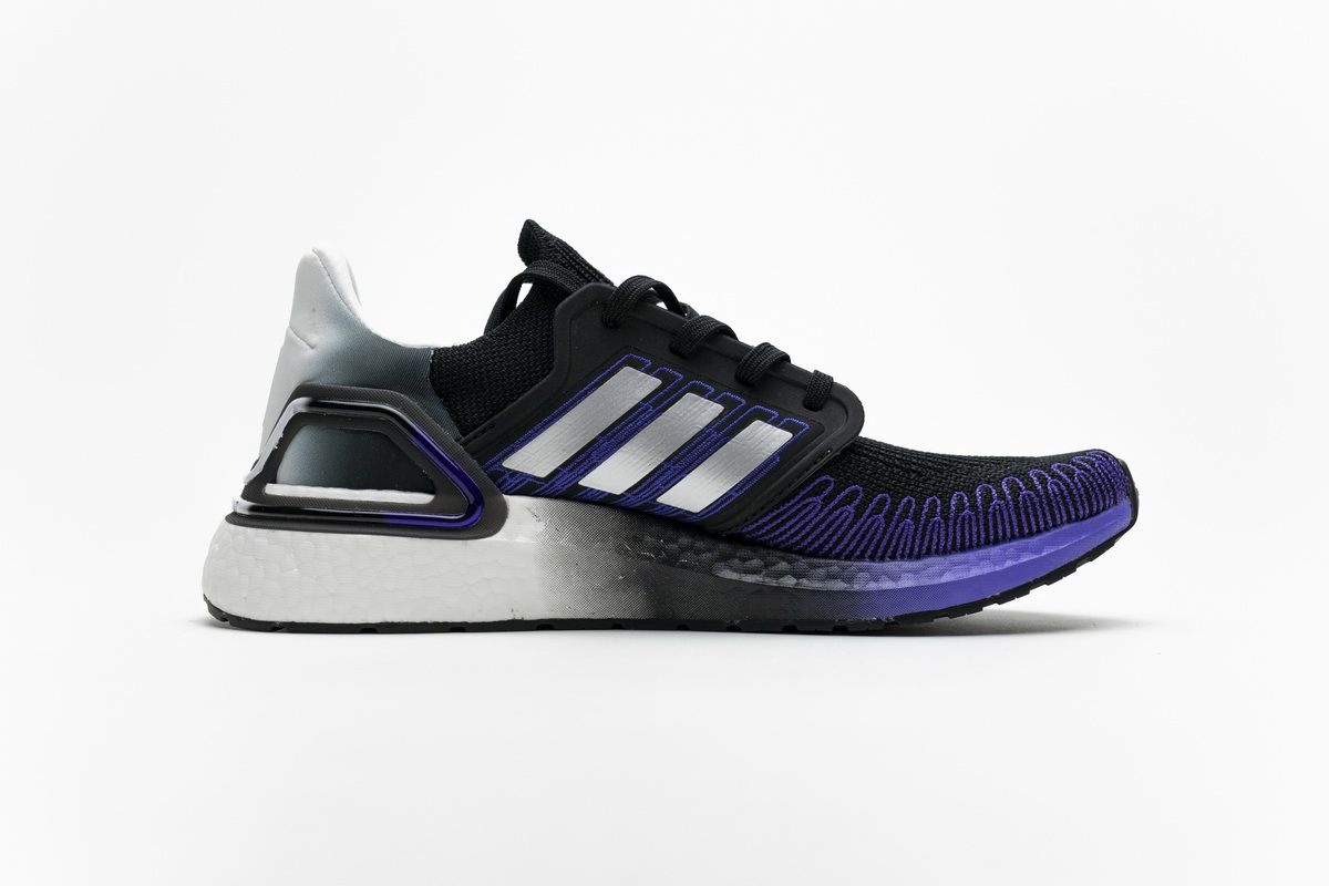 Tênis Adidas UltraBoost 20 - Preto Branco e Roxo - Masculino