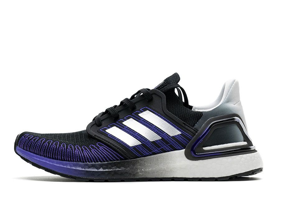 Tênis Adidas UltraBoost 20 - Preto Branco e Roxo - Masculino 