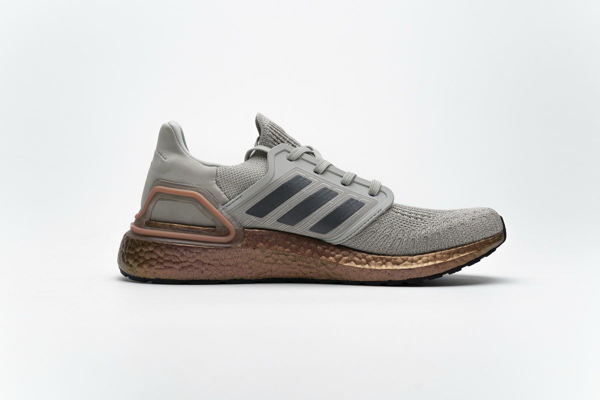 Tênis Adidas UltraBoost 20 - Cinza Metálico e Dourado - Masculino